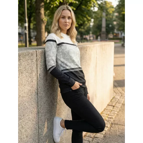  Ženski premium pulover ALTISPORT VOJ/ALW023MI01 ČRNO-BELO 