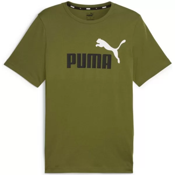  Moška majica s kratkimi rokavi PUMA ESS+ 2 COL LOGO TEE 586759-35 ZELENA 