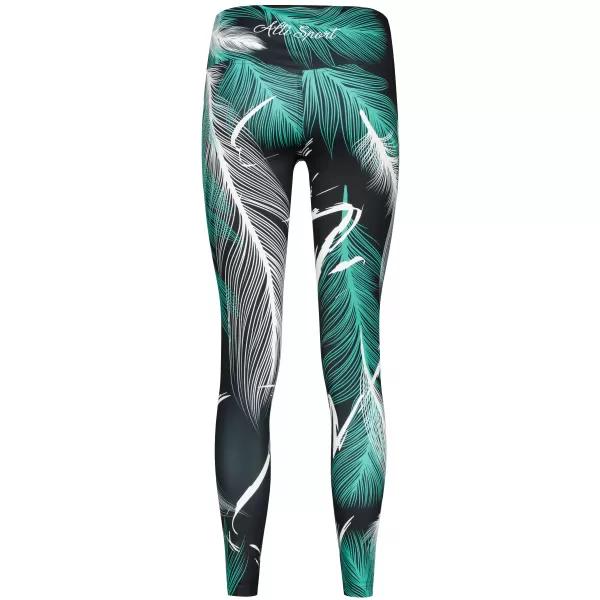  Ženske dolge premium pajkice ALTISPORT VOJ/ALW001LEG01 ČRNA/TURKIZNA 