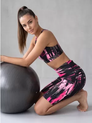 Ženske pajkice nad koleni premium ALTISPORT VOJ/ALW010LEG02 ČRNA/SVETLO ROZA