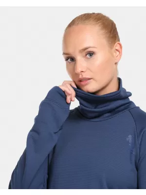 Ženska raztegljiva majica z ovratnikom KILPI ROLO-W UL0210KI TEMNO MODRA