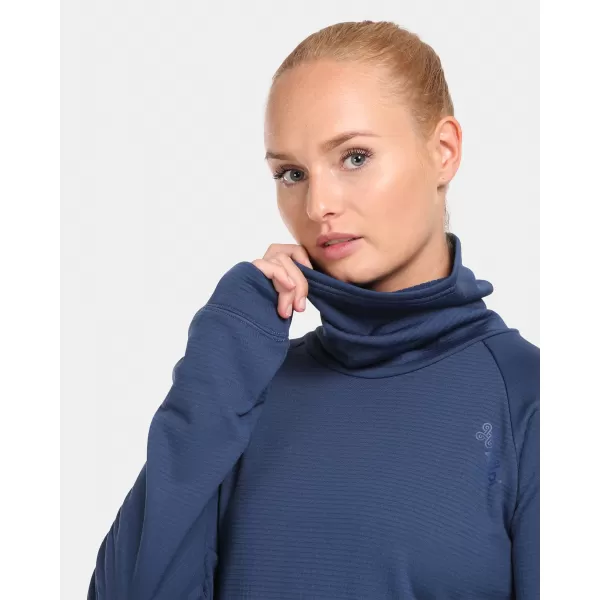  Ženska raztegljiva majica z ovratnikom KILPI ROLO-W UL0210KI TEMNO MODRA 