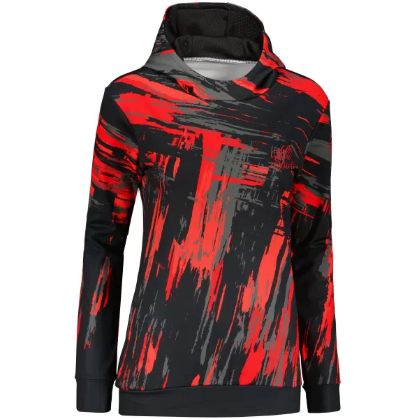  Ženski vrhunski funkcionalni pulover ALTISPORT VOJ/ALW010MI01 ČRNA IN RDEČA 