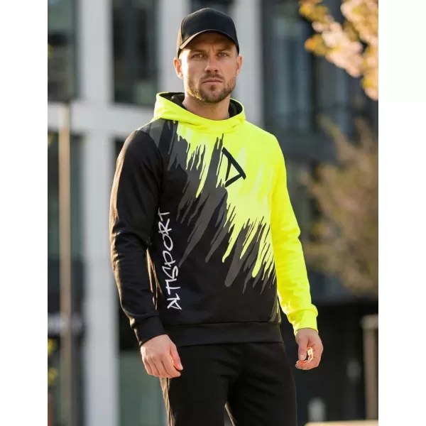  Moški vrhunski funkcionalni pulover ALTISPORT VOJ/ALM006MI01 ČRNA IN RUMENA 