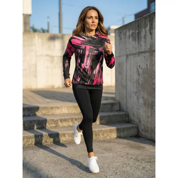 Ženski vrhunski funkcionalni pulover ALTISPORT VOJ/ALW010MI01 ČRNA/SVETLO ROZA 