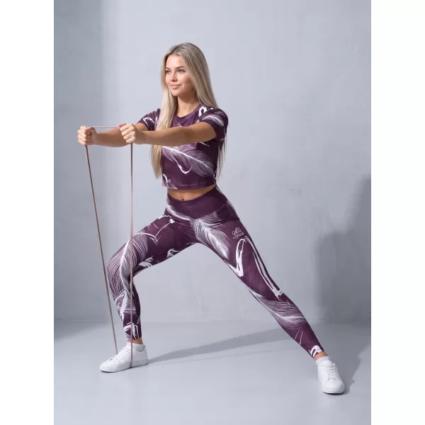  Ženske dolge premium pajkice ALTISPORT VOJ/ALW001LEG01 VIJOLIČNA/BELA 
