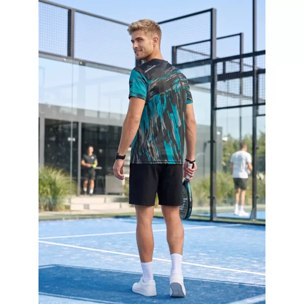  Moška premium funkcionalna majica s kratkimi rokavi ALTISPORT VOJ/ALM010TR01 ČRNA/SMARAGDNA 