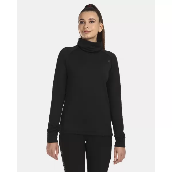  Ženska raztegljiva majica z ovratnikom KILPI ROLO-W UL0210KI ČRNA 