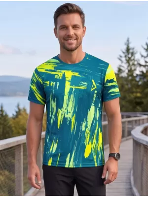 Moška premium funkcionalna majica s kratkimi rokavi ALTISPORT VOJ/ALM010TR01 KEROZIN/RUMENA