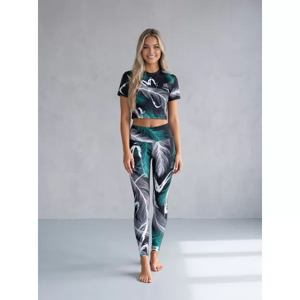  Ženske dolge premium pajkice ALTISPORT VOJ/ALW001LEG01 ČRNA/TURKIZNA 