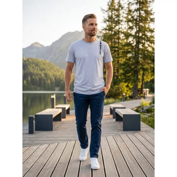  Moška majica s kratkimi rokavi SAM 73 FABIO MT 842 SVETLO SIVA 