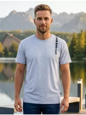 Moška majica s kratkimi rokavi SAM 73 FABIO MT 842 SVETLO SIVA