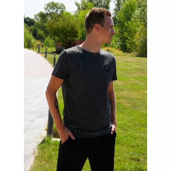  Moška majica s kratkimi rokavi KIXMI SIMEON TEMNO SIVA 