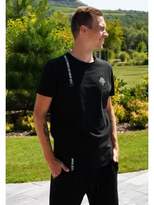 Moška majica s kratkimi rokavi KIXMI SIMEON ČRNA