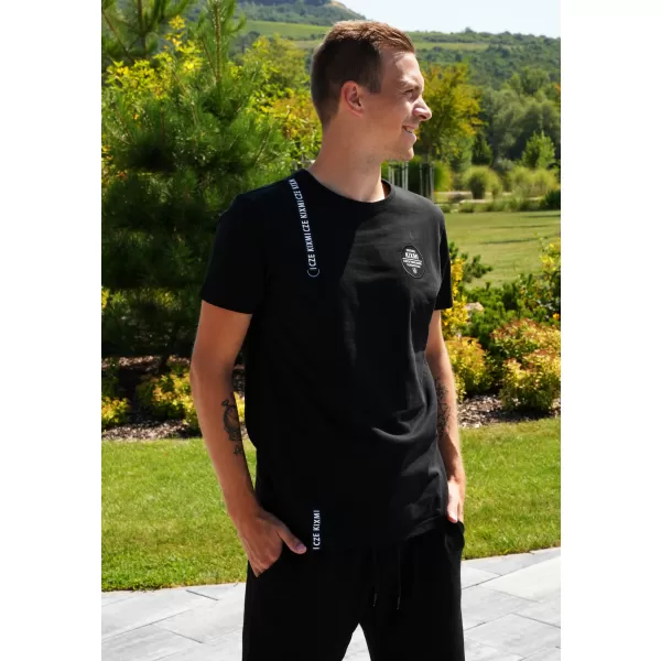  Moška majica s kratkimi rokavi KIXMI SIMEON ČRNA 