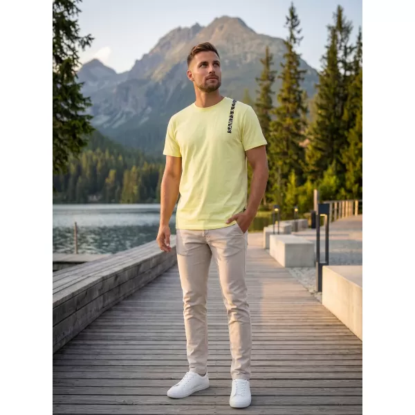  Moška majica s kratkimi rokavi SAM 73 FABIO MT 842 SVETLO RUMENA 