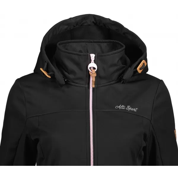  Ženski softshell plašč ALTISPORT CIARA ČRNA/ROZA 