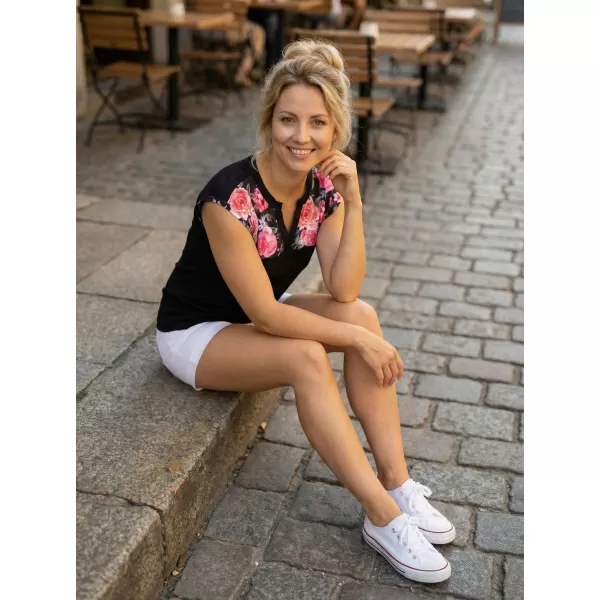  Ženska majica s kratkimi rokavi ALTISPORT CLARA ČRNA 