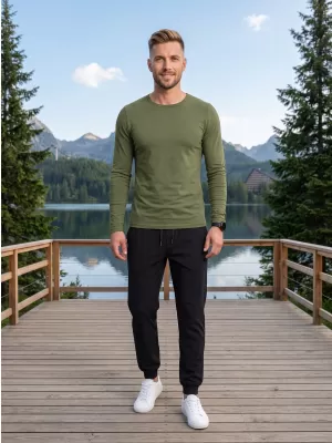 Moška majica z dolgimi rokavi ALTISPORT NoPrint NP/ALM911 KAKI