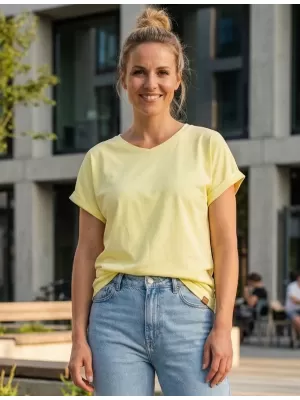 Ženska majica s kratkimi rokavi SAM 73 CAROLINA WT 908 SVETLO RUMENA