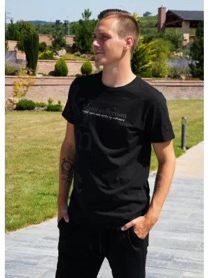 Moška majica s kratkimi rokavi KIXMI SANDER ČRNA