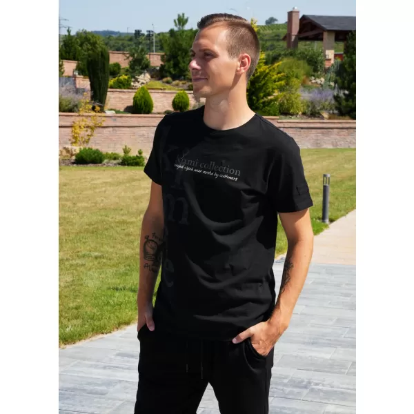  Moška majica s kratkimi rokavi KIXMI SANDER ČRNA 