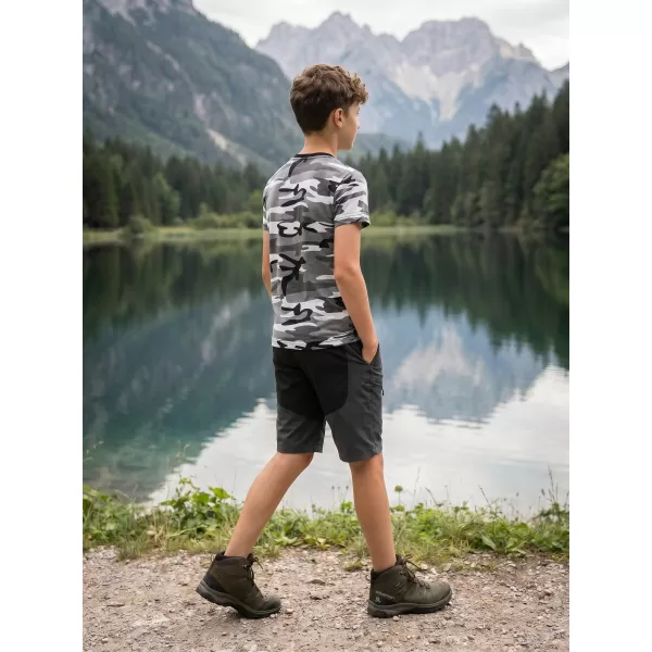  Otroška majica s kratkimi rokavi ALTISPORT NoPrint NP/ALK941 KAMUFLAŽNO SIVA 