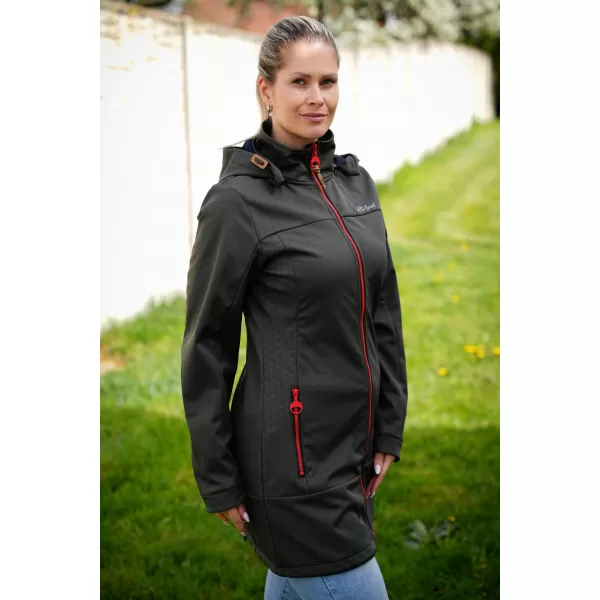  Ženski softshell plašč ALTISPORT CIARA KAKI/RDEČA 