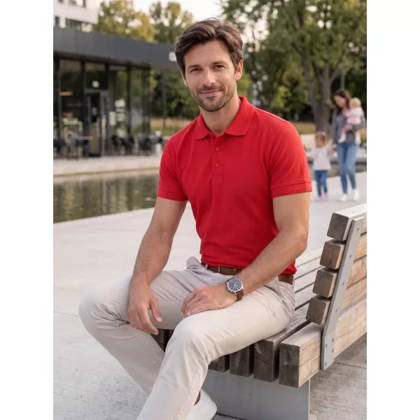  Moška majica s kratkimi rokavi z ovratnikom ALTISPORT NoPrint NP/ALM302 RDEČA 