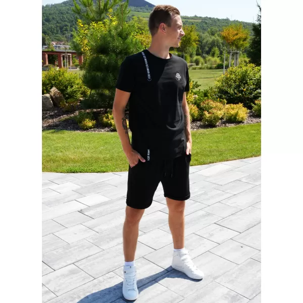 Moška majica s kratkimi rokavi KIXMI SIMEON ČRNA 