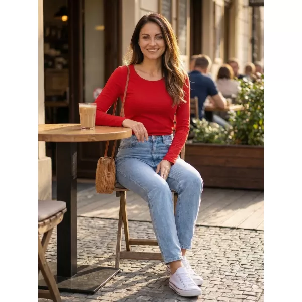  Ženska majica z dolgimi rokavi ALTISPORT NoPrint NP/ALW961 RDEČA 