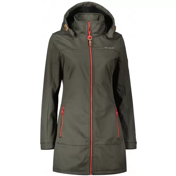  Ženski softshell plašč ALTISPORT CIARA KAKI/RDEČA 