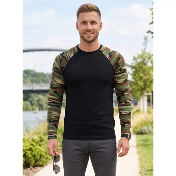  Moška majica z dolgimi rokavi ALTISPORT NoPrint NP/ALM661 KAMUFLAŽNO RJAVA 