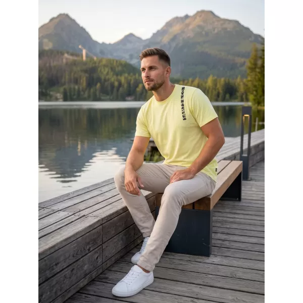  Moška majica s kratkimi rokavi SAM 73 FABIO MT 842 SVETLO RUMENA 
