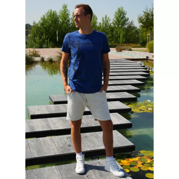  Moška majica s kratkimi rokavi KIXMI SANDER MODRA 