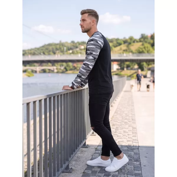 Moška majica z dolgimi rokavi ALTISPORT NoPrint NP/ALM661 KAMUFLAŽNO SIVA 