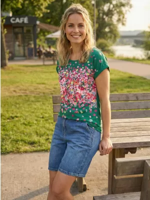 Ženska majica s kratkimi rokavi KIXMI SAMANTHA ZELENA