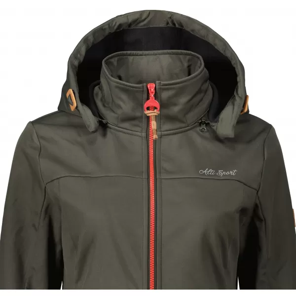  Ženski softshell plašč ALTISPORT CIARA KAKI/RDEČA 