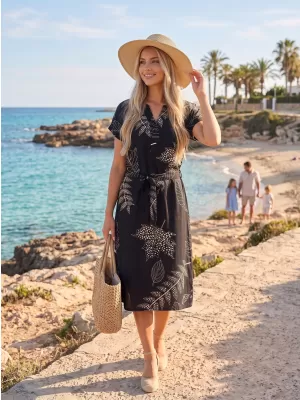 Obleka KIXMI SOFIA ČRNA
