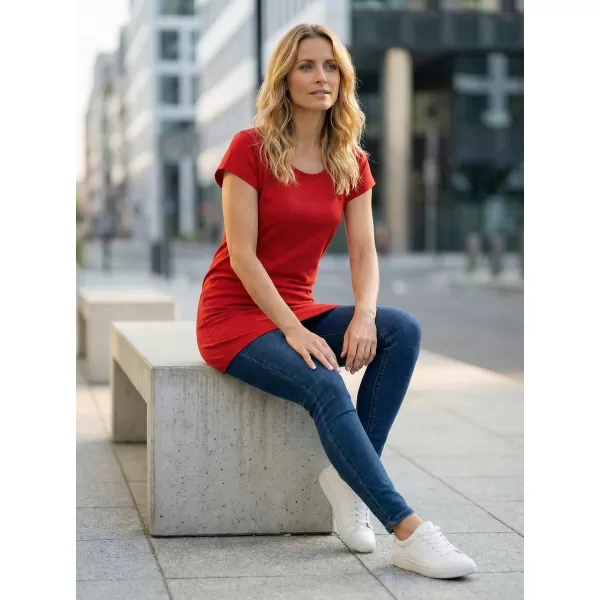  Ženska dolga majica s kratkimi rokavi ALTISPORT NoPrint NP/ALW321 RDEČA 