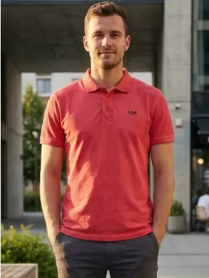 Moška majica s kratkimi rokavi KIXMI SPENCER RDEČA/MODRA