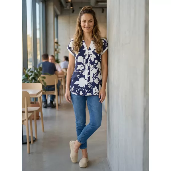  Ženska bluza KIXMI SABINE TEMNO MODRA 