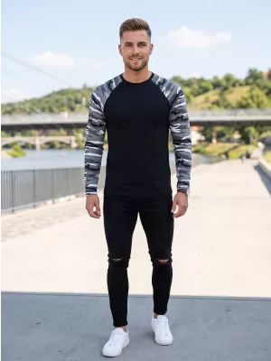 Moška majica z dolgimi rokavi ALTISPORT NoPrint NP/ALM661 KAMUFLAŽNO SIVA