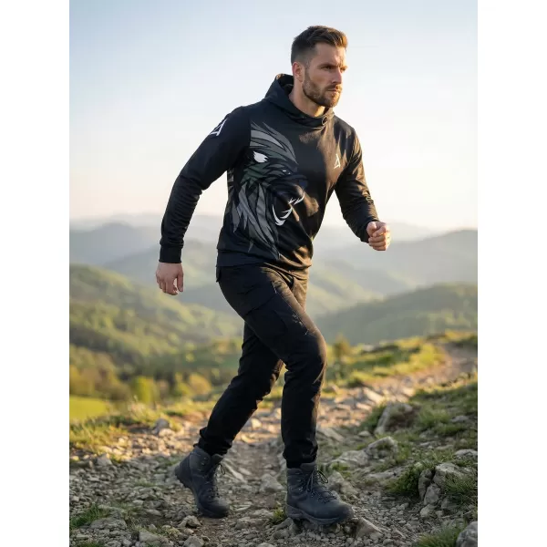  Moški vrhunski funkcionalni pulover ALTISPORT VOJ/ALM029MI01 ČRNA IN BEŽ 