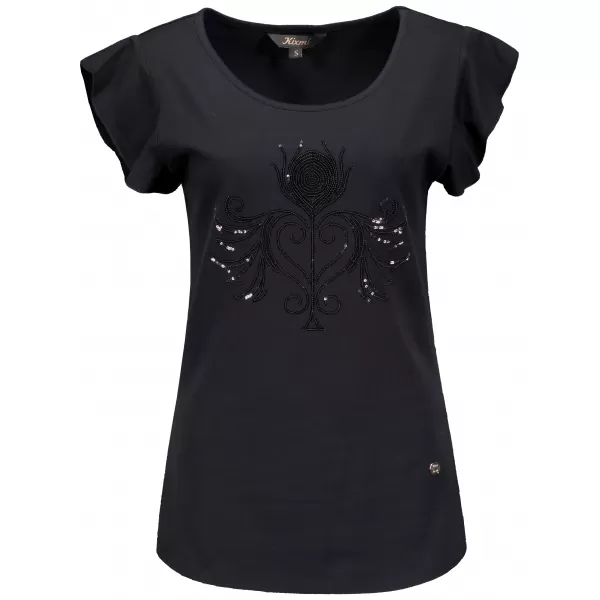  Ženska majica s kratkimi rokavi KIXMI SAMMI ČRNA 