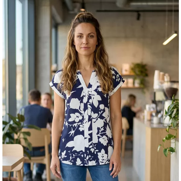  Ženska bluza KIXMI SABINE TEMNO MODRA 