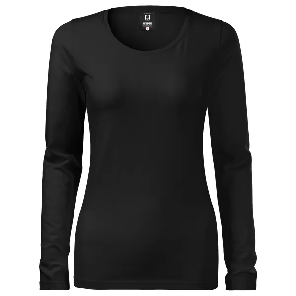  Ženska majica z dolgimi rokavi ALTISPORT NoPrint NP/ALW931 ČRNA 