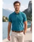 Moška majica s kratkimi rokavi z ovratnikom ALTISPORT NoPrint NP/ALM302 TEMNO TURKIZNA