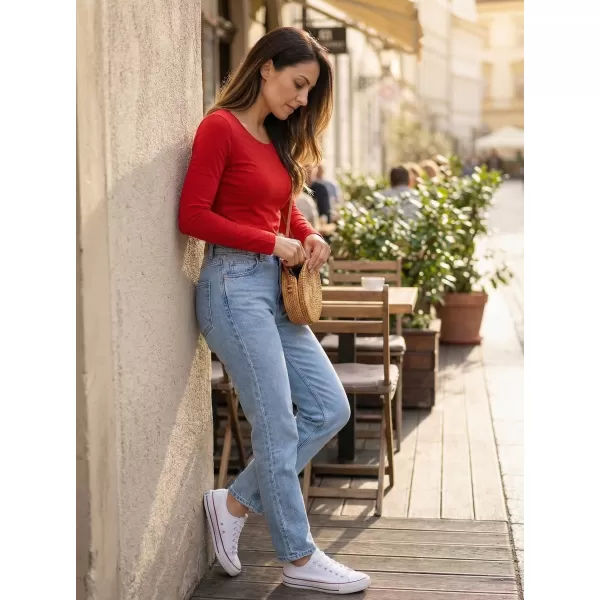  Ženska majica z dolgimi rokavi ALTISPORT NoPrint NP/ALW961 RDEČA 