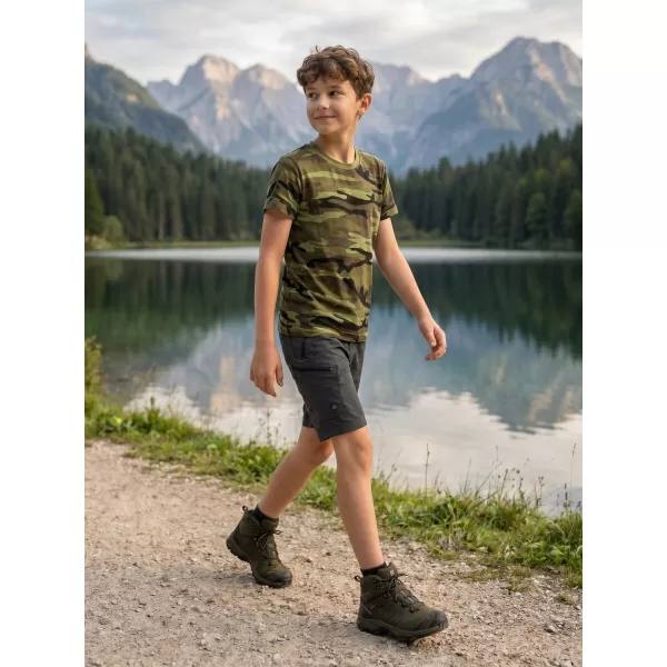  Otroška majica s kratkimi rokavi ALTISPORT NoPrint NP/ALK941 KAMUFLAŽNO ZELENA 